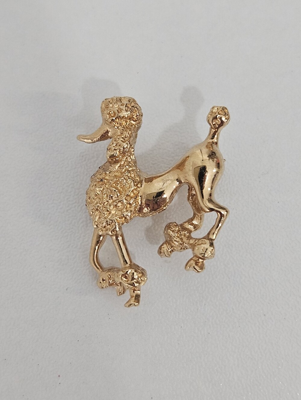 Vintage Monet Poodle Gold Tone Dog Small Brooch Pin
